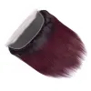 13x4 1B/99J European and American wig wine red lace frontal closure lace hair block Specification image